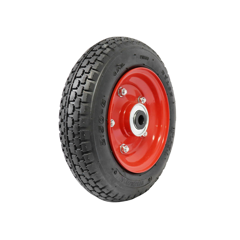 Easyroll 2.50x6 Pneumatic Wheel Steel Centred 140Kg Load Capacity 3/4 ...