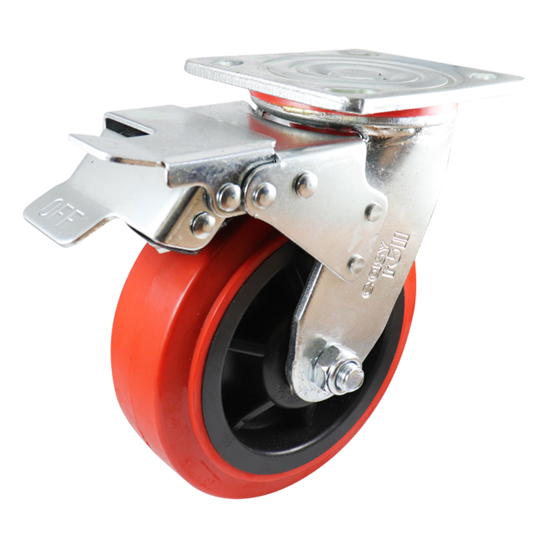 Easyroll 150mm Urethane Swivel Brake Plate Mount Castors J2 Series ...