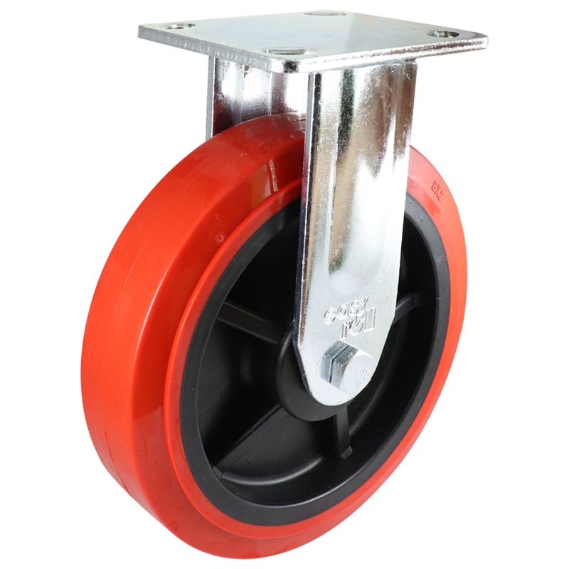 Easyroll 200mm Urethane Fixed Plate Mount Castors J2 Series 455kg 1PC