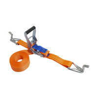 Fasty Ratchet Tie Down with Hook & Keeper - 2PC, 5M x 25mm 1250kg Orange 1PC