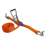 Fasty Ratchet Tie Down with Hook & Keeper - 2PC, 5M x 25mm 2000kg Orange 1PC