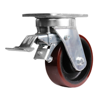 Easyroll 150mm Urethane on Cast Iron Swivel Brake